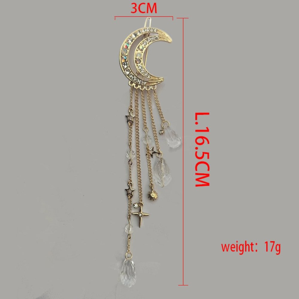 💕Last one Moon Dangle Crystal Hair Clips - Picture 6 of 10